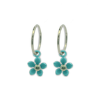Five Petal Flower Charm Hoops