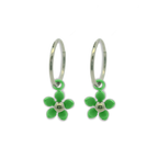 Five Petal Flower Charm Hoops