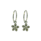 Five Petal Flower Charm Hoops