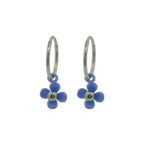 Four Petal Flower Charm Hoops