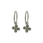 Four Petal Flower Charm Hoops