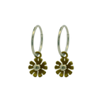 Ten Petal Flower Charm Hoops