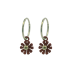 Ten Petal Flower Charm Hoops
