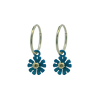 Ten Petal Flower Charm Hoops
