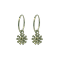 Ten Petal Flower Charm Hoops
