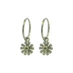 Ten Petal Flower Charm Hoops