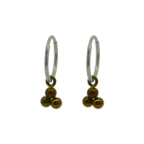 Triple Bead Charm Hoops