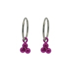 Triple Bead Charm Hoops