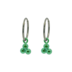 Triple Bead Charm Hoops