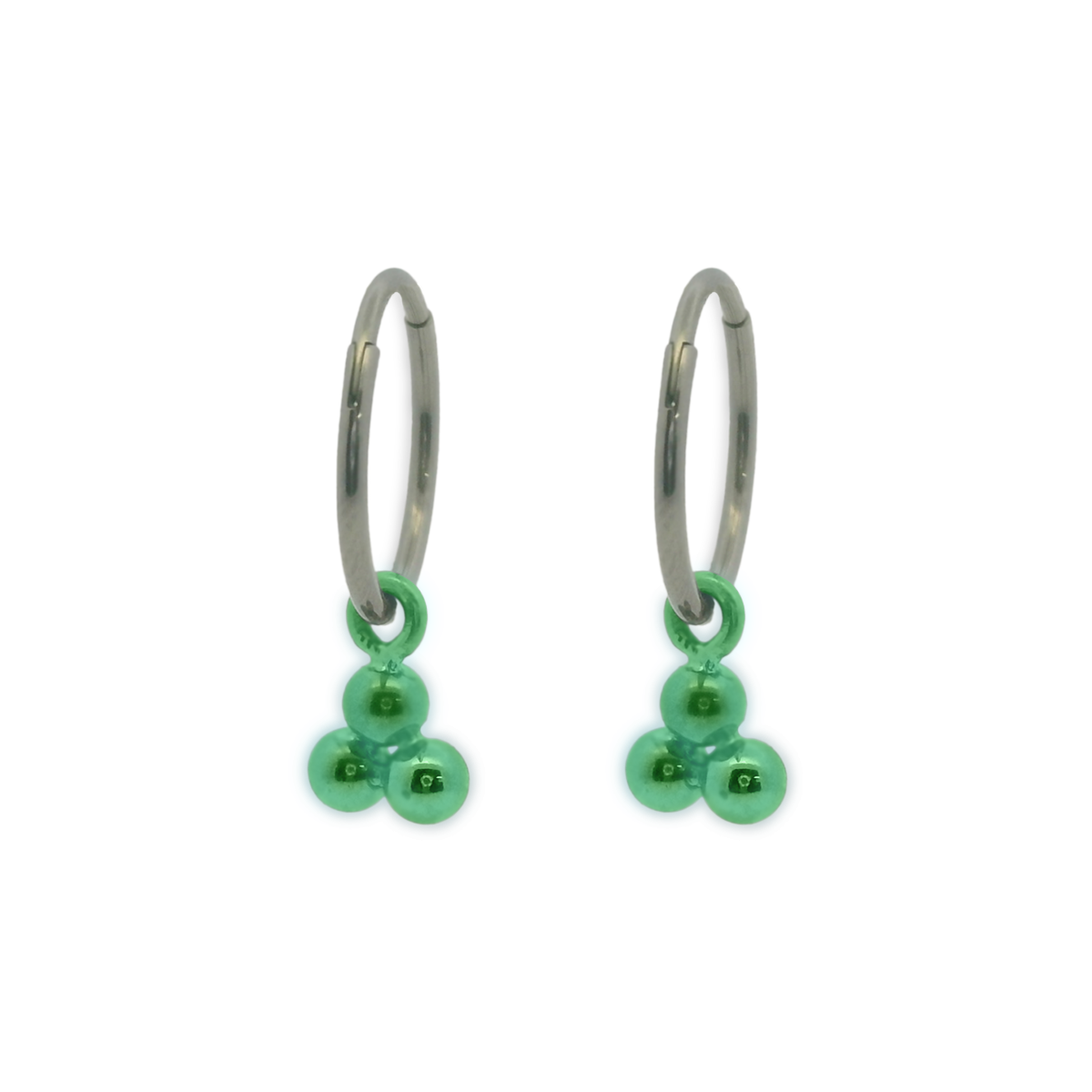 Triple Bead Charm Hoops