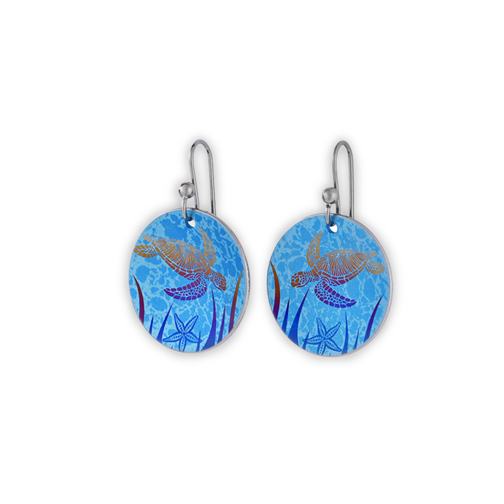 Turtle Drop Earrings