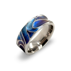 Denim Deep Carved Wave Ring