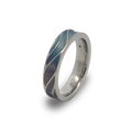 Denim Deep Carved Wave Ring