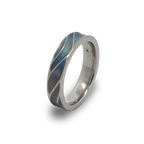 Denim Deep Carved Wave Ring