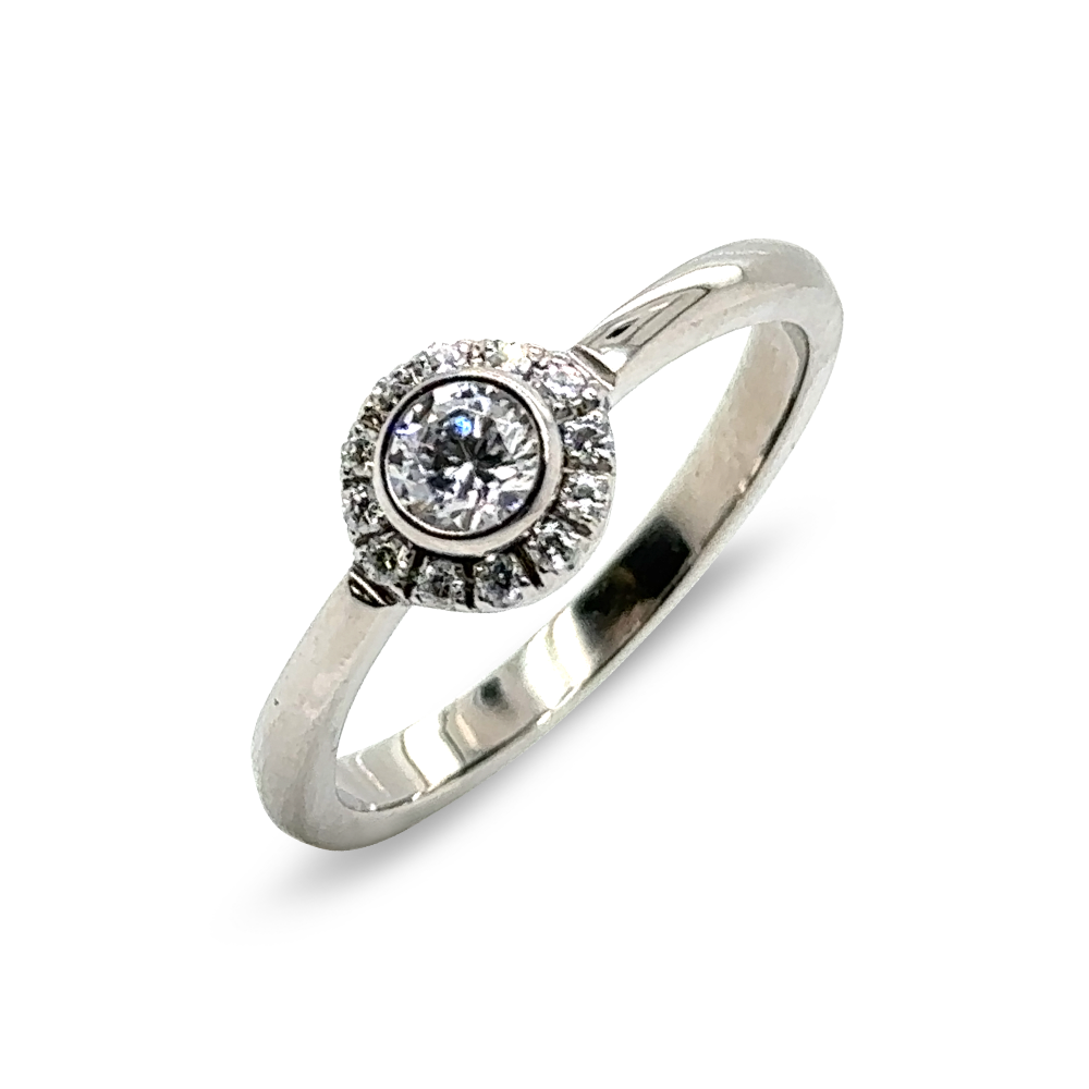 Halo Solitaire Engagement Ring