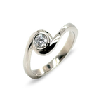 Crossover Twist Diamond Engagement Ring