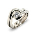 Crossover Twist Diamond Engagement Ring