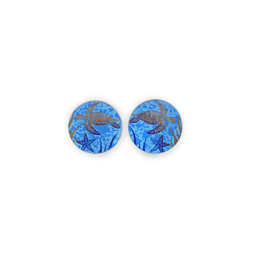 Large Turtle Stud Earrings