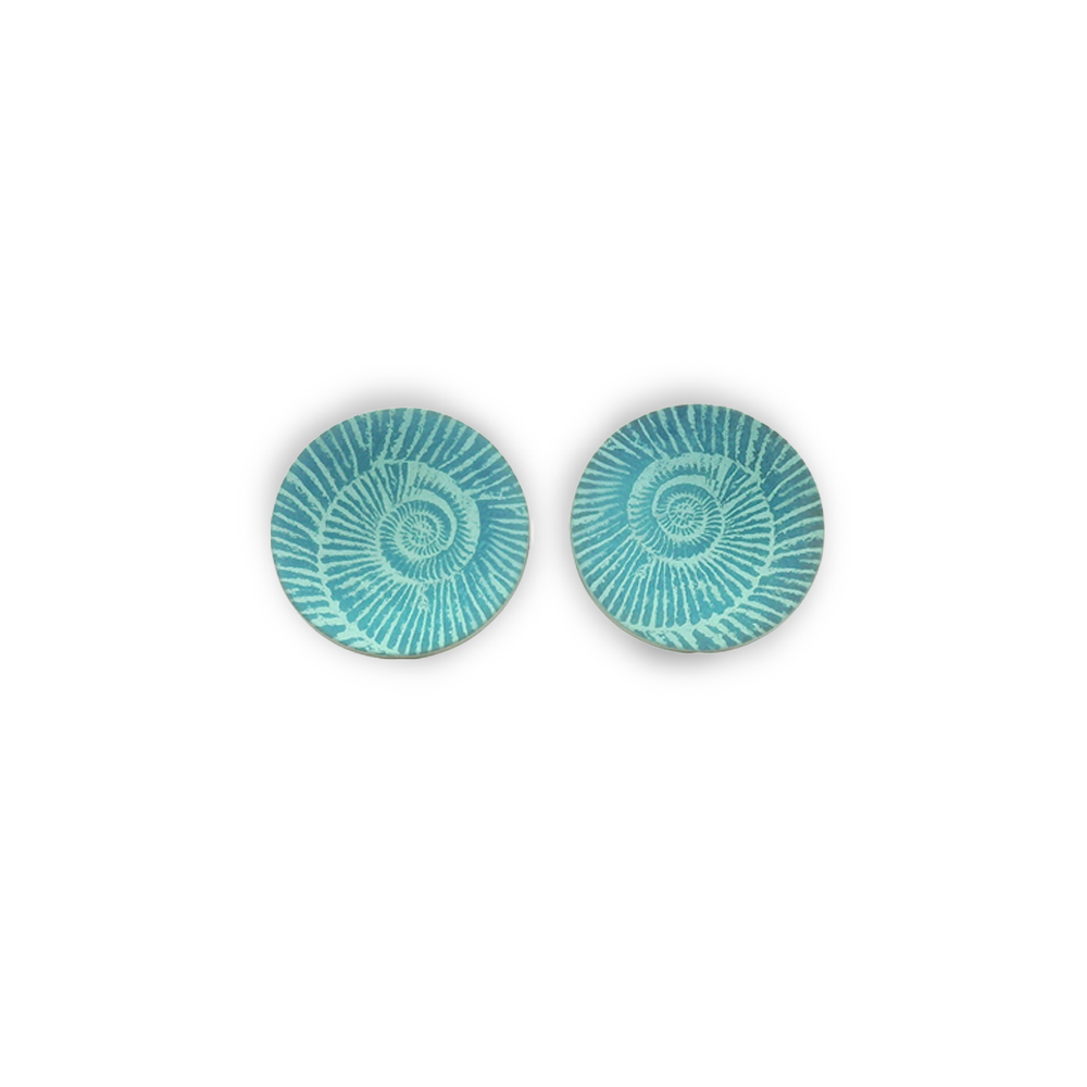Large Ammonite Stud Earrings