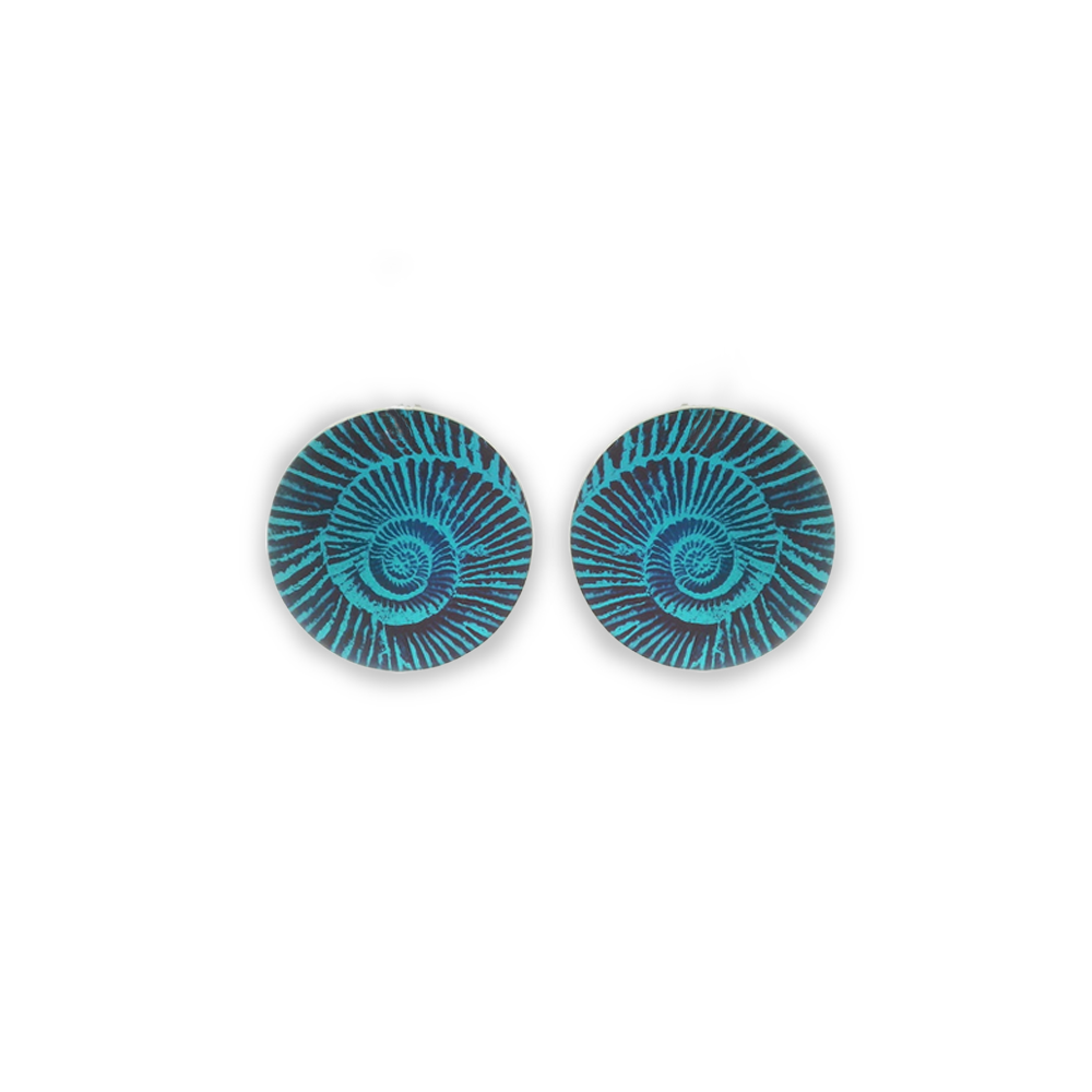 Large Ammonite Stud Earrings