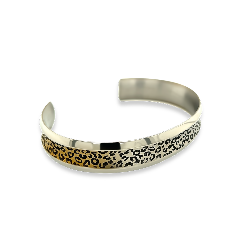 Leopard Wide Concave Bangle