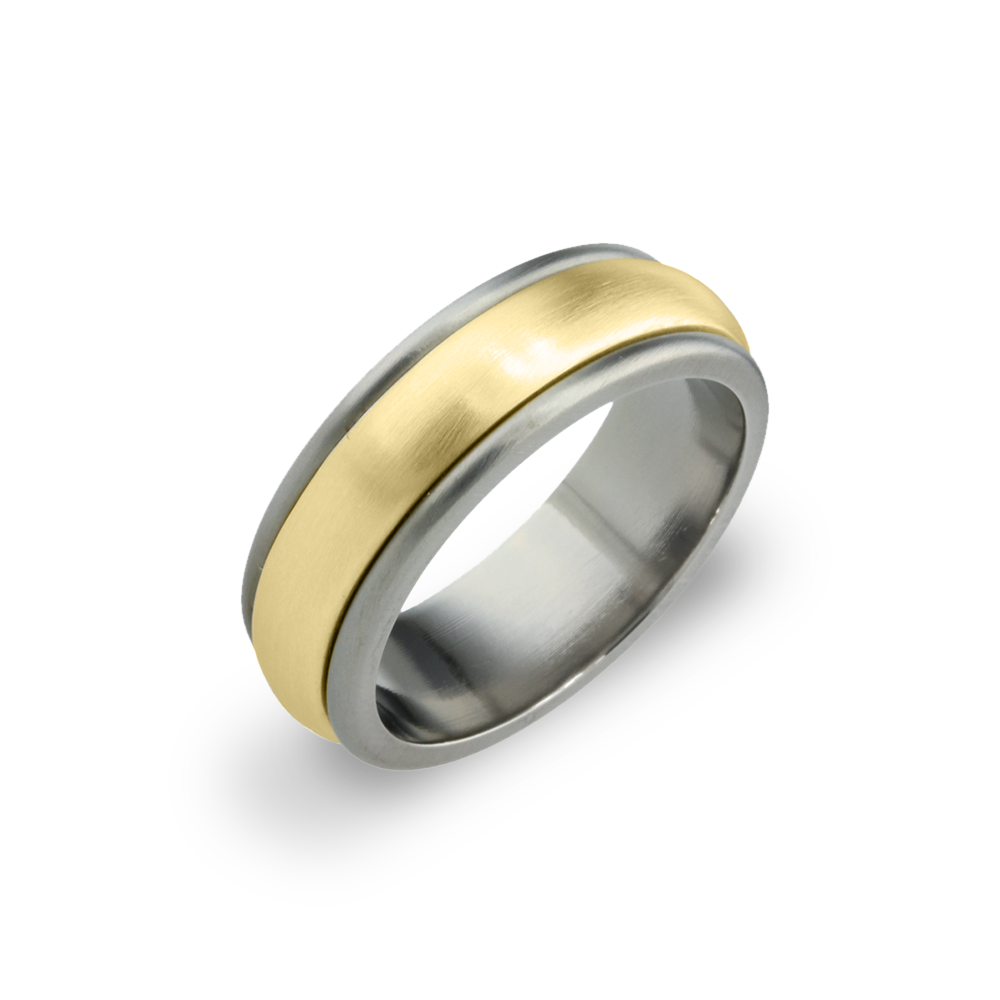 Raised Edge Triple D Inlay Ring
