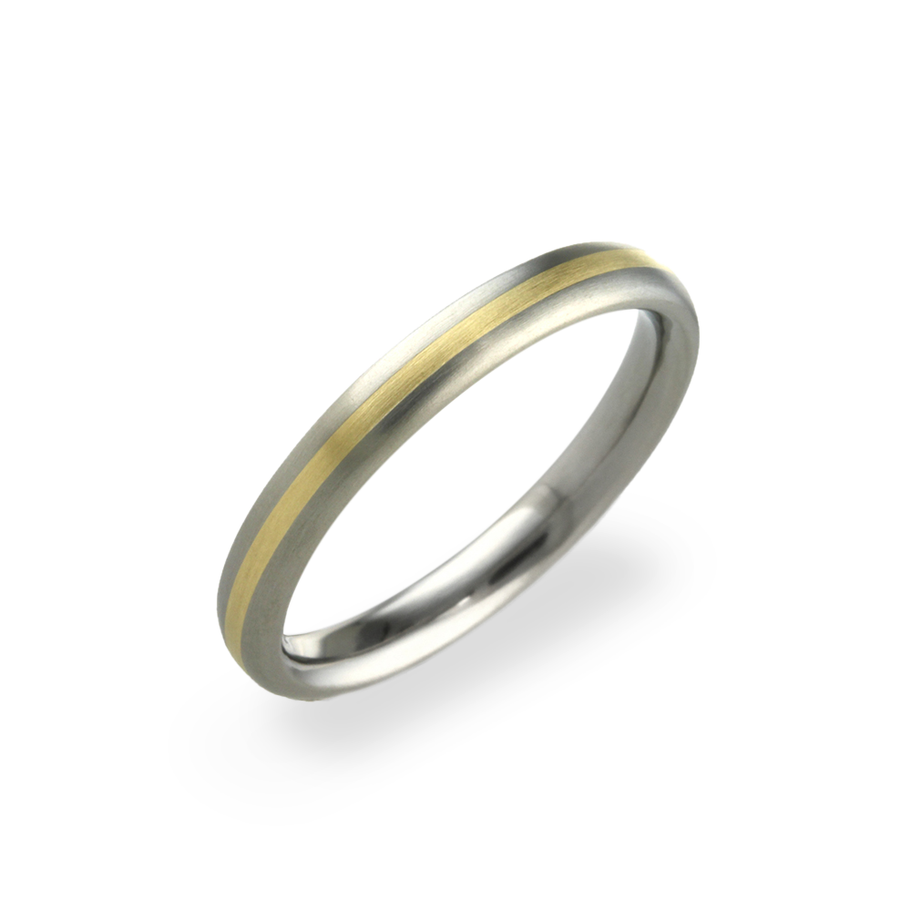 Narrow Inlay Oval Ring