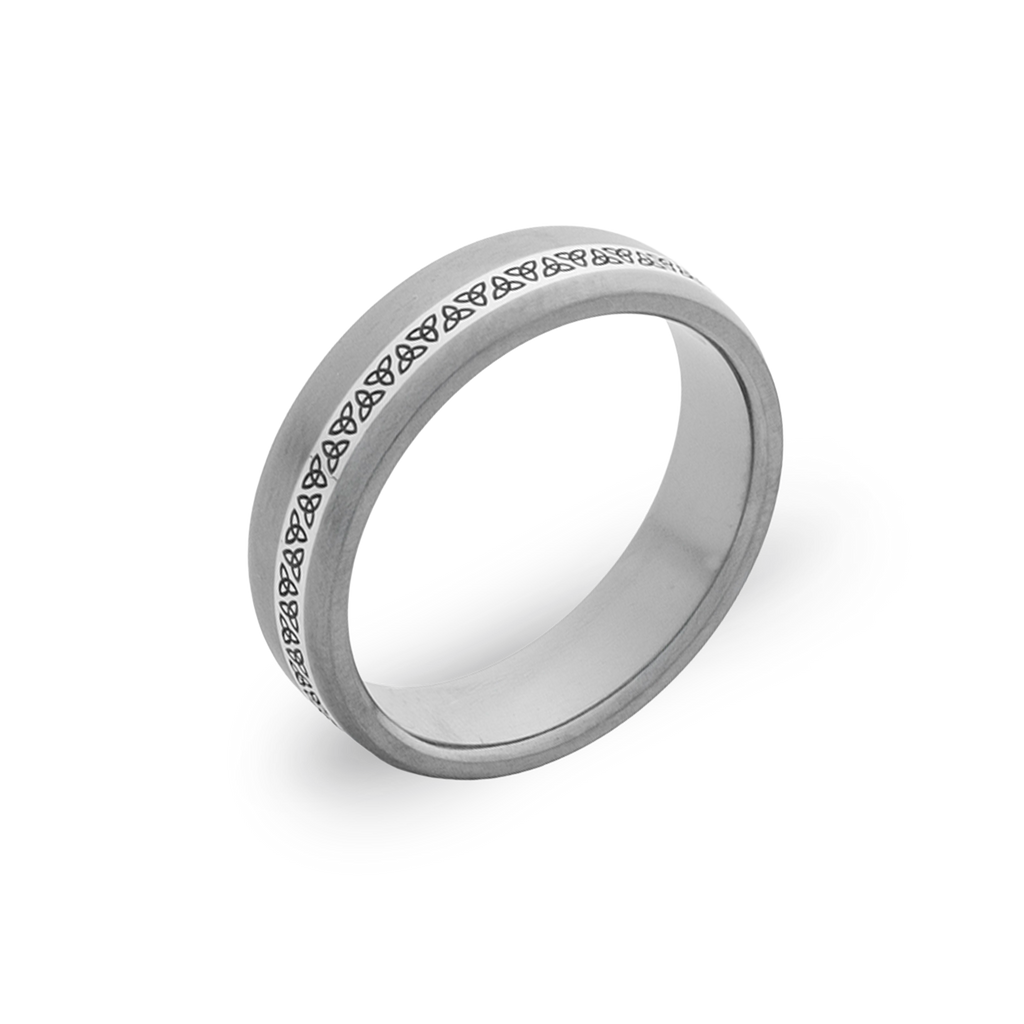 Celtic Fine Trinity Knote Inlay Ring