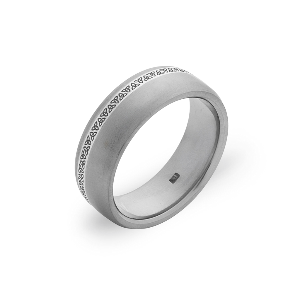 Celtic Fine Trinity Knote Inlay Ring