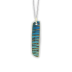 Small colourful scratch art pendant and silver chain