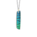 Small colourful scratch art pendant and silver chain