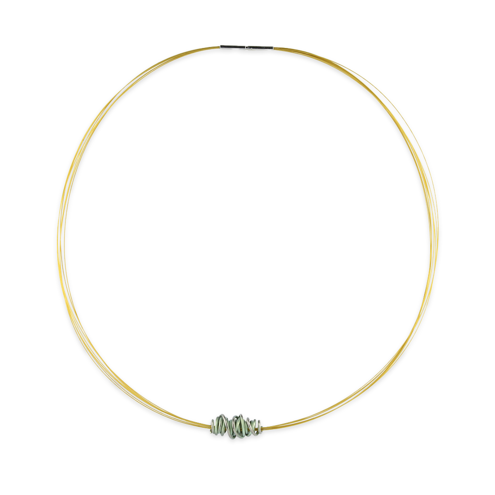 Small Chaos Pendant on Steel Collar