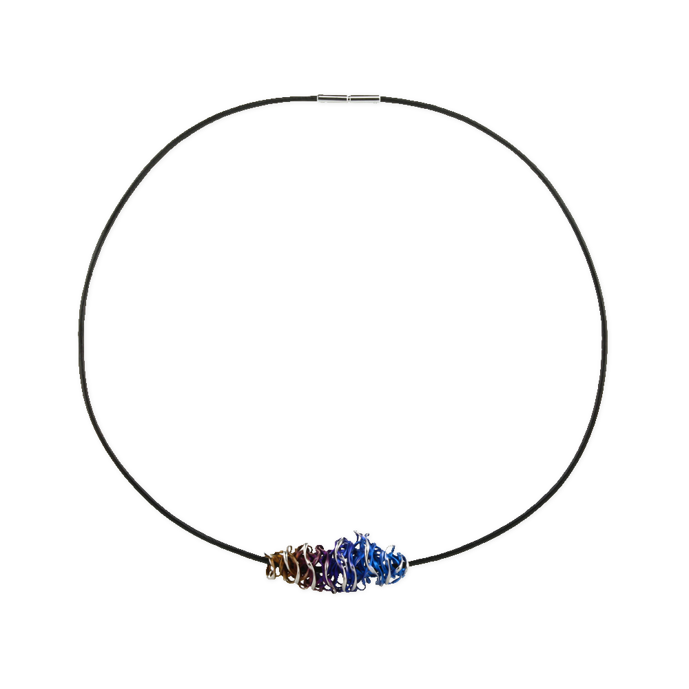 Large Chaos Pendant with Leather Collar