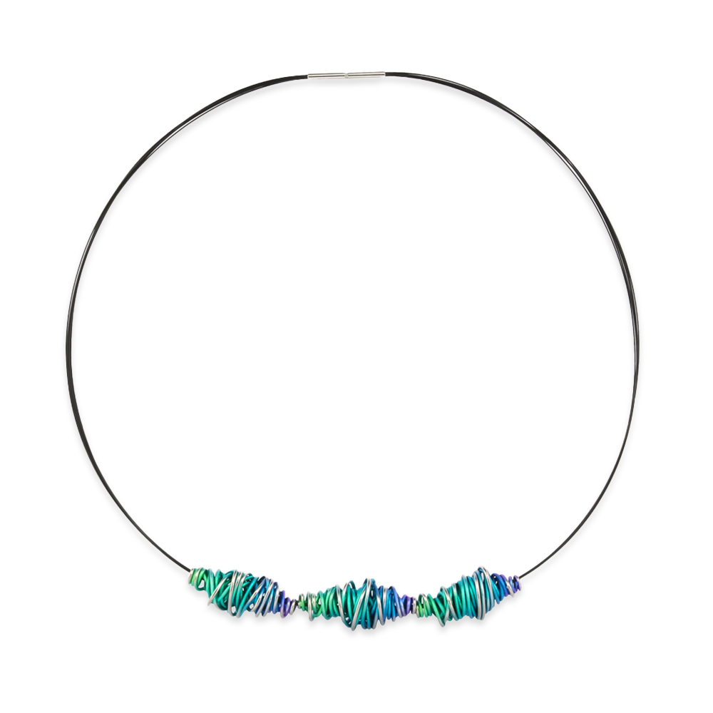 Triple Chaos Twist Pendant and Stainless Steel Necklace