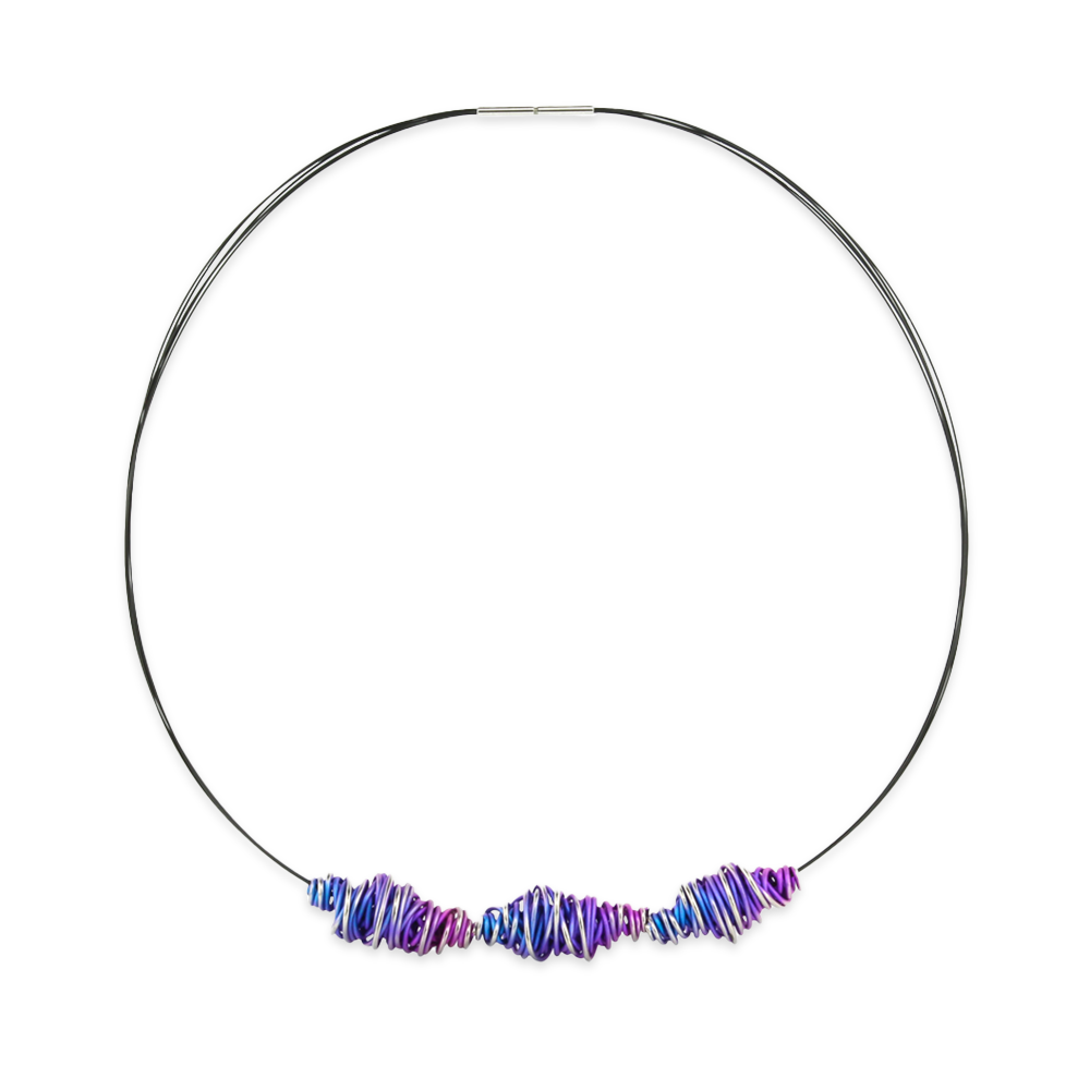 Triple Chaos Twist Pendant and Stainless Steel Necklace