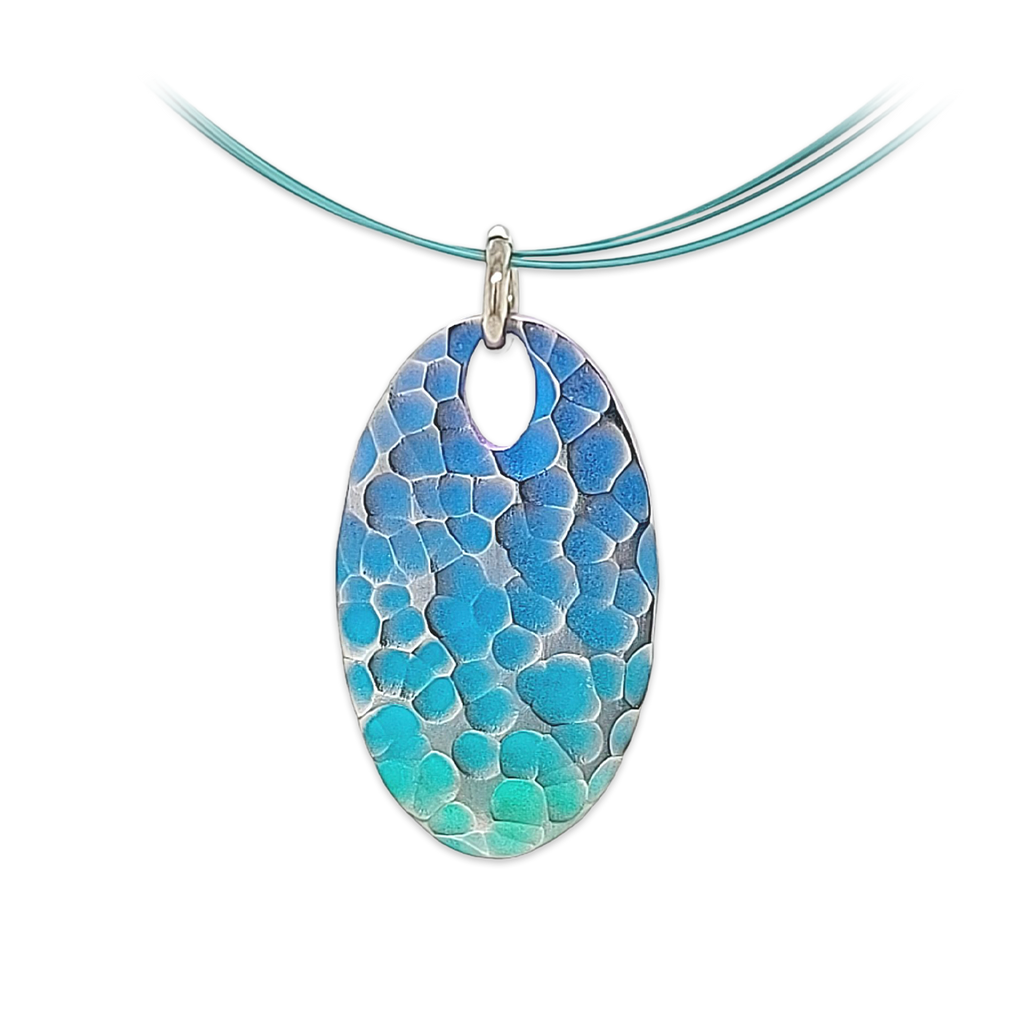 Oval Ripple Oval Ripple Titanium Pendant – Ti2 Titanium