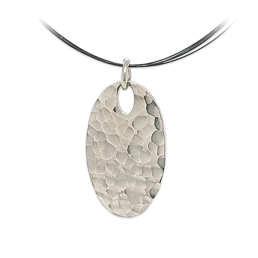 Oval Ripple Oval Ripple Titanium Pendant – Ti2 Titanium