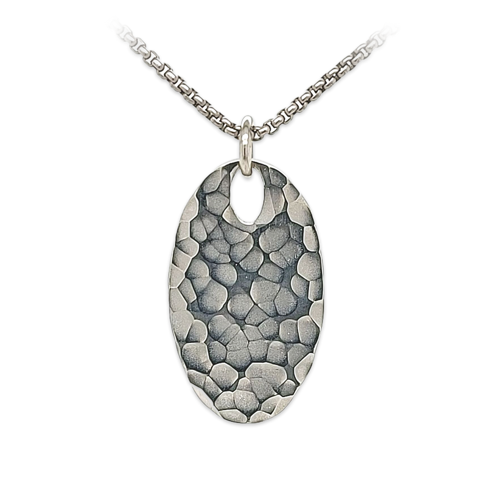 Oval Ripple Oval Ripple Titanium Pendant – Ti2 Titanium