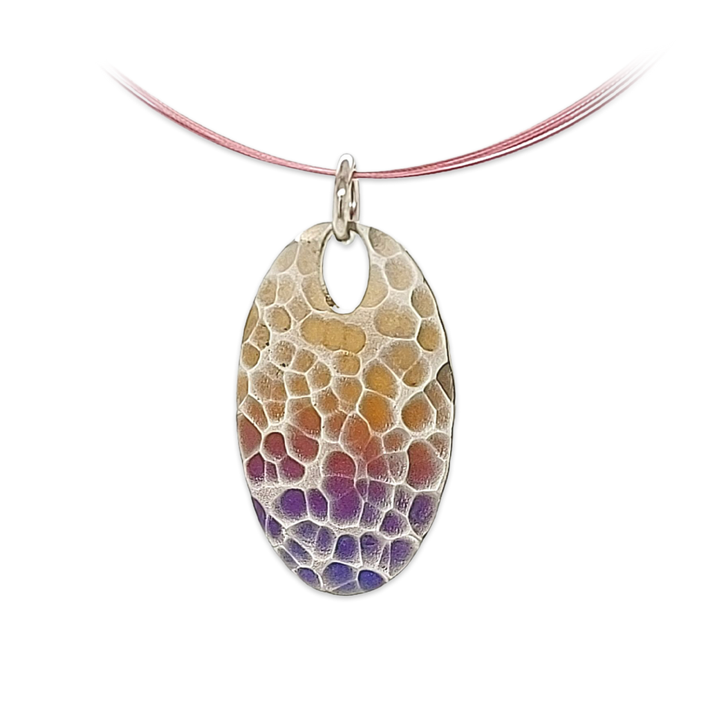 Oval Ripple Oval Ripple Titanium Pendant – Ti2 Titanium