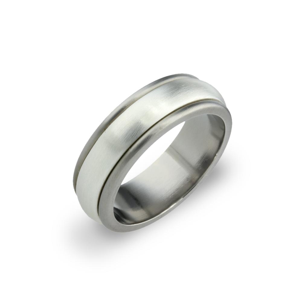 Raised Edge Triple D Inlay Ring