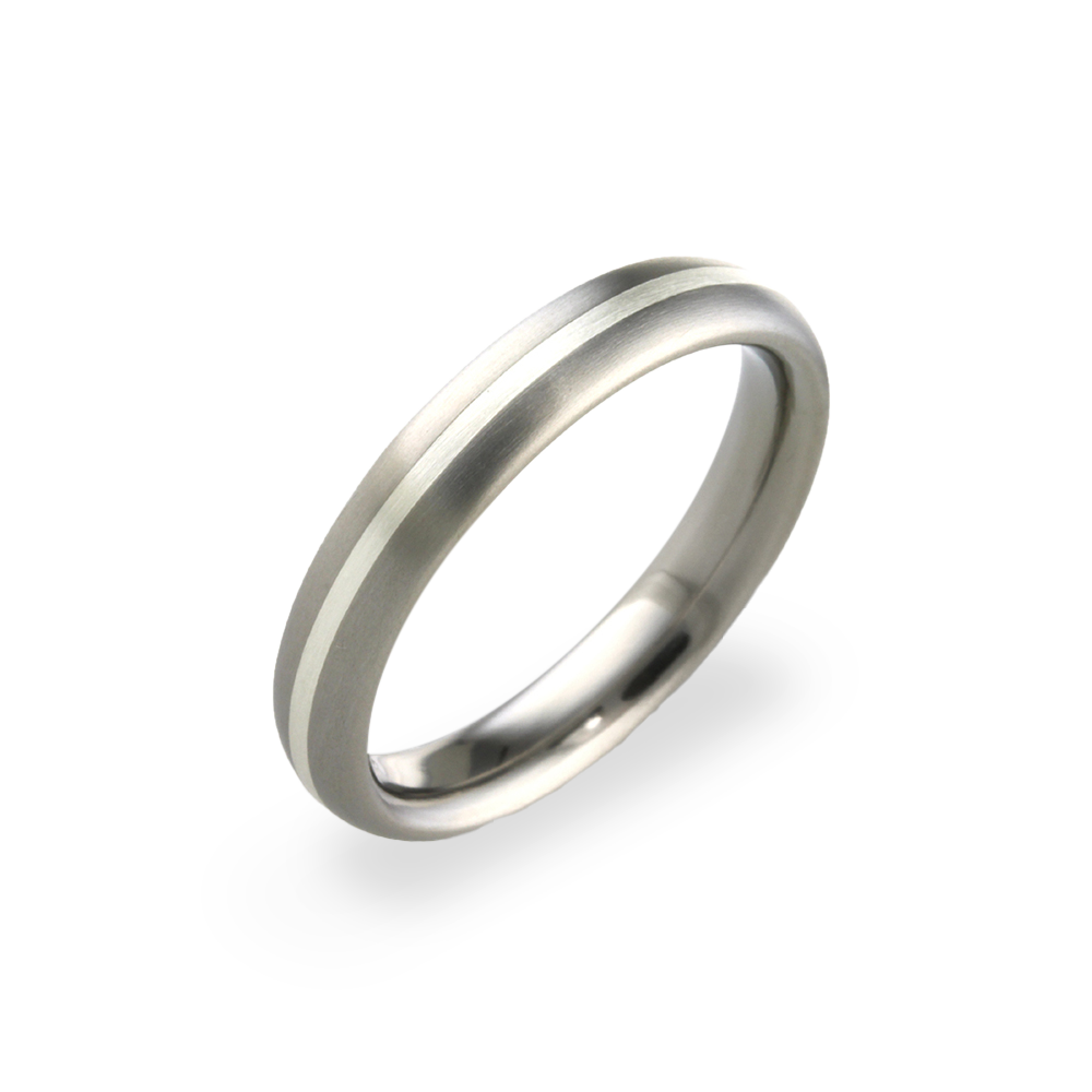Narrow Inlay Oval Ring