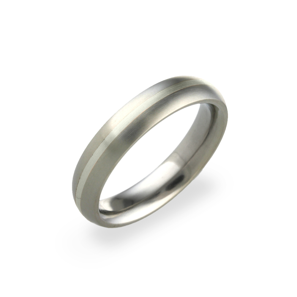 Narrow Inlay Oval Ring