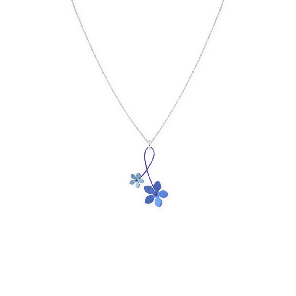 Double Twist Five Petal Flower Pendant