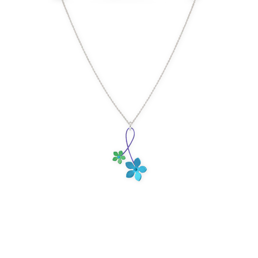 Double Twist Five Petal Flower Pendant