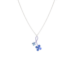 Double Four Petal Flower Twist Pendant Necklace