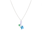 Double Four Petal Flower Twist Pendant Necklace