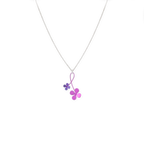 Double Four Petal Flower Twist Pendant Necklace
