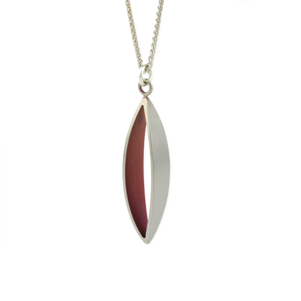 Large Petal Pendant and Silver Chain