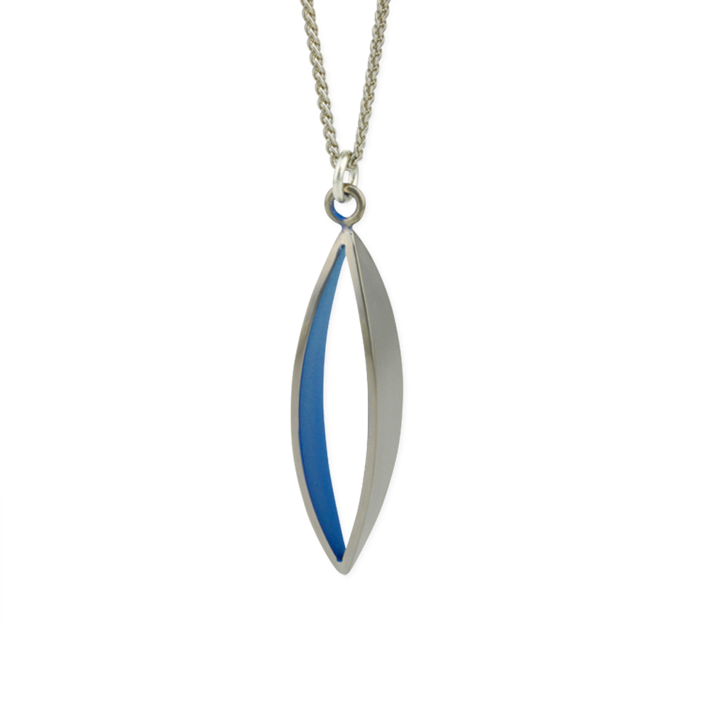 Large Petal Pendant and Silver Chain