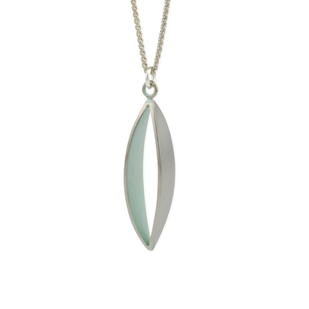 Large Petal Pendant and Silver Chain
